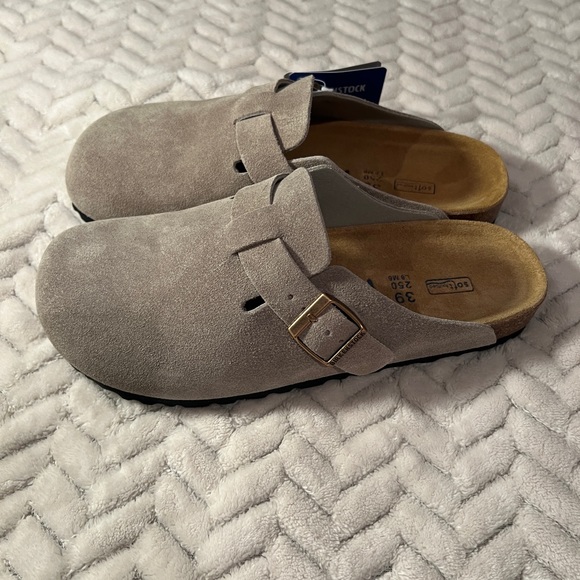 Birkenstock Boston Clog Taupe Soft Footbed Womens 6 6.5 7 7.5 8 8.5 9.5 10 10.5 - Picture 3 of 6